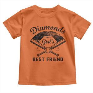 Softball Mom Gift Toddler T Shirt Diamonds Are A Girls Best Friend TS10 Orange Print Your Wear