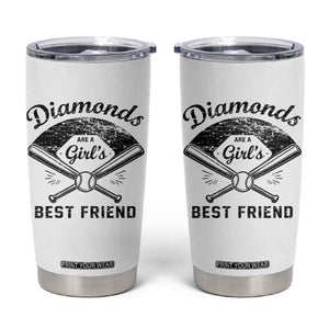 Softball Mom Gift Tumbler Cup Diamonds Are A Girls Best Friend TS10 White Print Your Wear