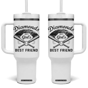 Softball Mom Gift Tumbler With Handle Diamonds Are A Girls Best Friend TS10 One Size: 40 oz White Print Your Wear