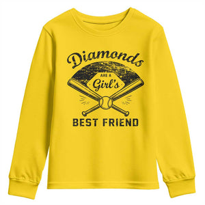 Softball Mom Gift Youth Sweatshirt Diamonds Are A Girls Best Friend TS10 Daisy Print Your Wear