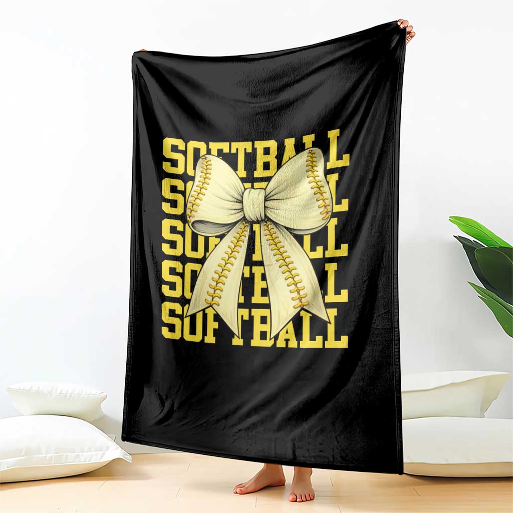 Softball Bow Throw Blanket Sister Sport Lovers Girls Team TS10 Print Your Wear