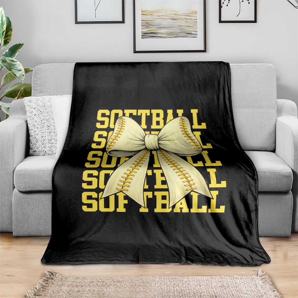 Softball Bow Throw Blanket Sister Sport Lovers Girls Team TS10 Print Your Wear