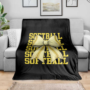 Softball Bow Throw Blanket Sister Sport Lovers Girls Team TS10 Print Your Wear