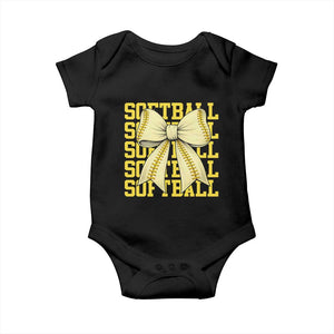 Softball Bow Baby Onesie Sister Sport Lovers Girls Team TS10 Black Print Your Wear
