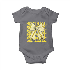 Softball Bow Baby Onesie Sister Sport Lovers Girls Team TS10 Charcoal Print Your Wear