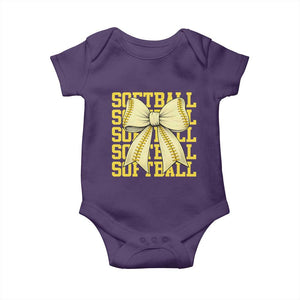 Softball Bow Baby Onesie Sister Sport Lovers Girls Team TS10 Purple Print Your Wear