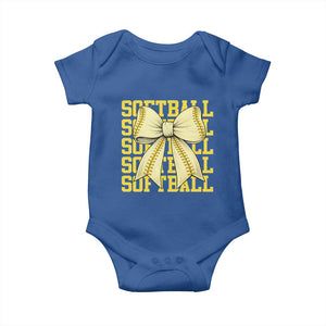 Softball Bow Baby Onesie Sister Sport Lovers Girls Team TS10 Royal Blue Print Your Wear