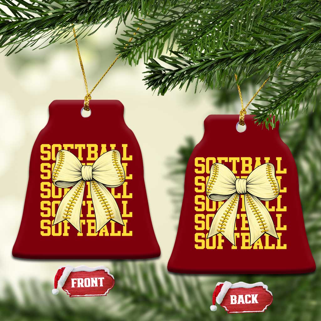 Softball Bow Ceramic Ornament Sister Sport Lovers Girls Team TS10 Print Your Wear