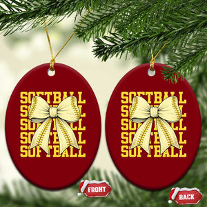 Softball Bow Ceramic Ornament Sister Sport Lovers Girls Team TS10 Print Your Wear