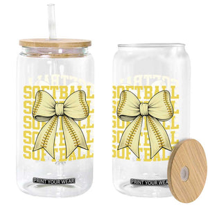Softball Bow Glass Can Sister Sport Lovers Girls Team TS10 Print Your Wear