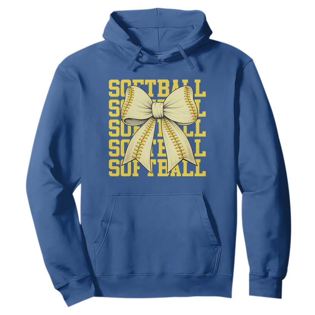 Softball Bow Hoodie Sister Sport Lovers Girls Team TS10 Royal Blue Print Your Wear