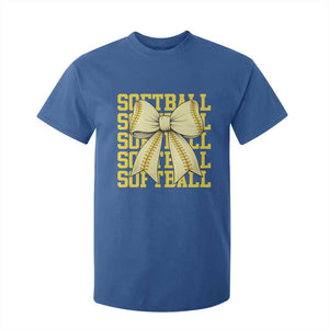 Softball Bow T Shirt For Kid Sister Sport Lovers Girls Team TS10 Royal Blue Print Your Wear