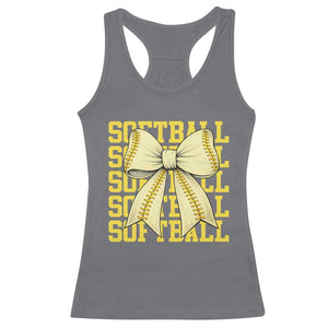 Softball Bow Racerback Tank Top Sister Sport Lovers Girls Team TS10 Charcoal Print Your Wear