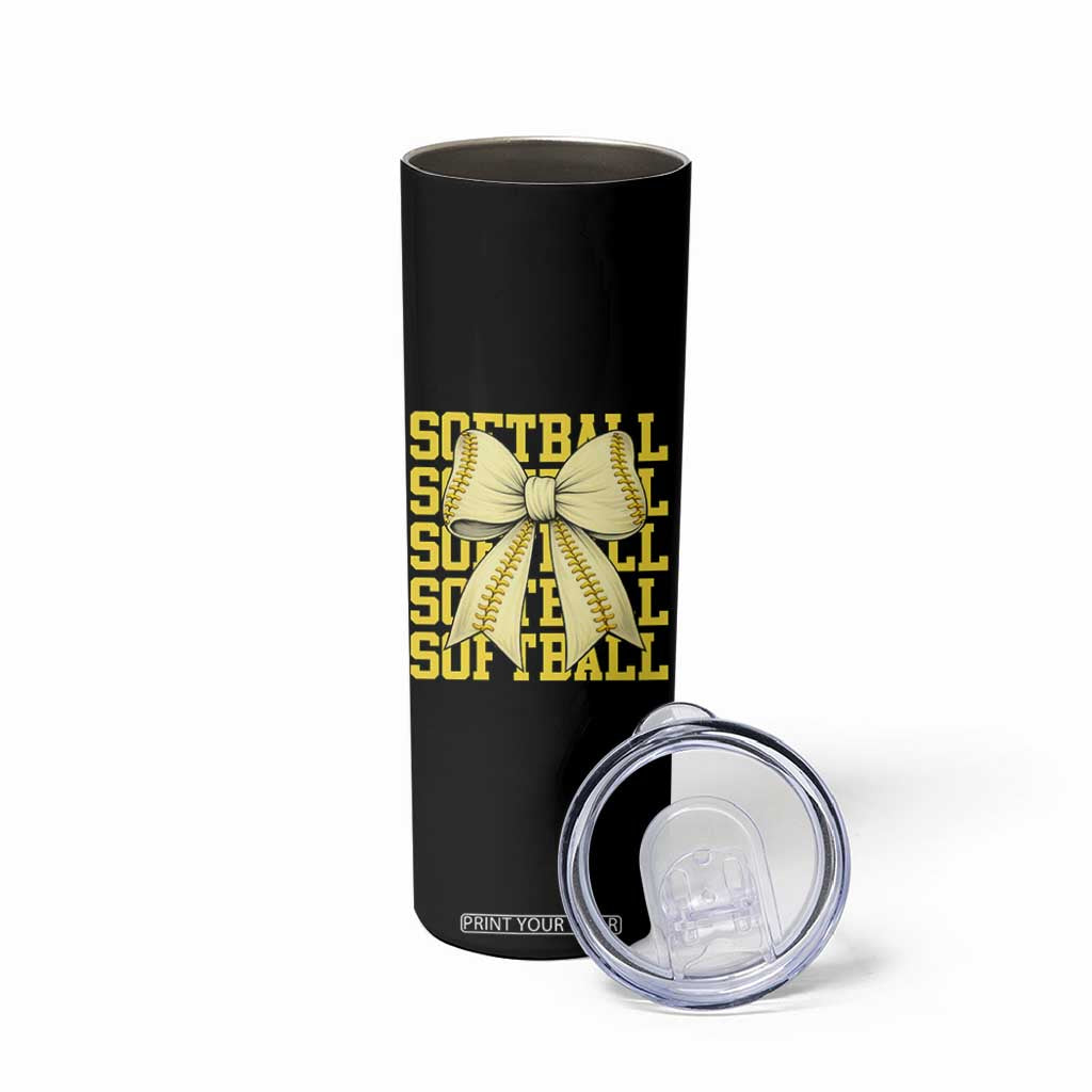 Softball Bow Skinny Tumbler Sister Sport Lovers Girls Team TS10 Print Your Wear