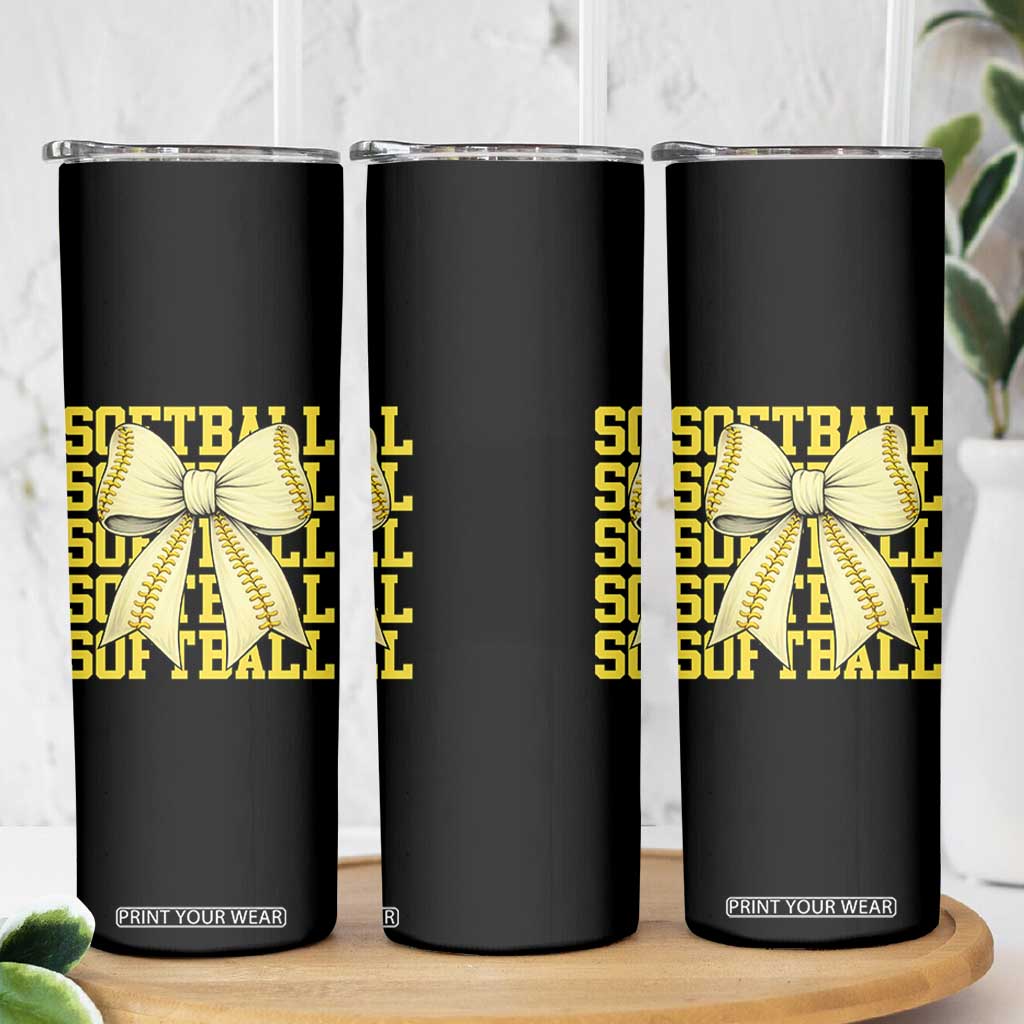 Softball Bow Skinny Tumbler Sister Sport Lovers Girls Team TS10 Print Your Wear