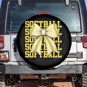 Softball Bow Spare Tire Cover Sister Sport Lovers Girls Team TS10 No hole Black Print Your Wear
