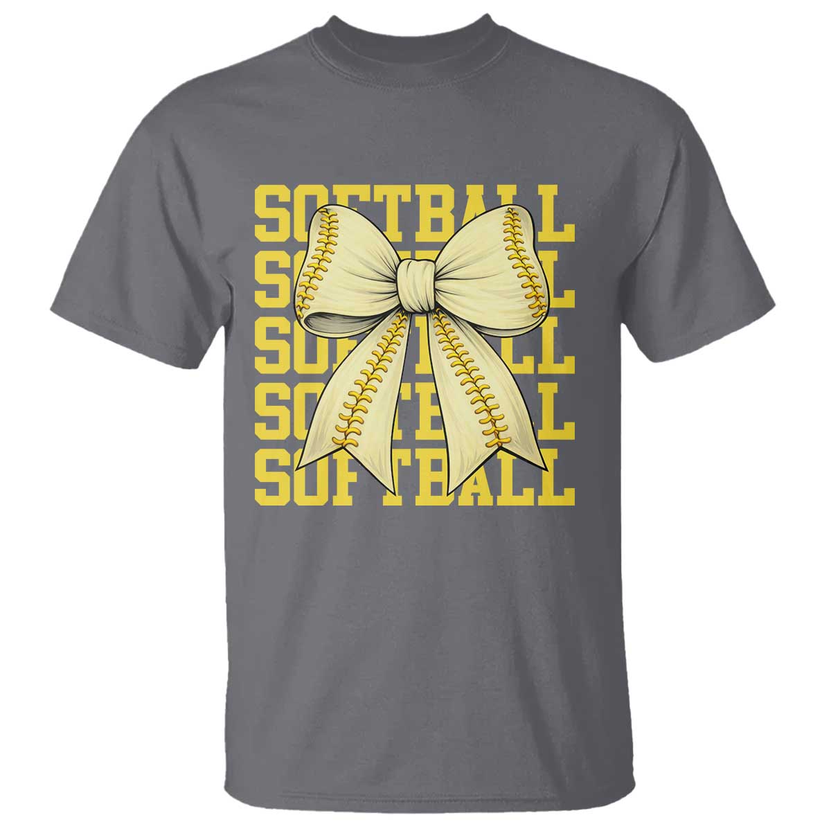 Softball Bow T Shirt Sister Sport Lovers Girls Team TS10 Charcoal Print Your Wear