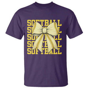 Softball Bow T Shirt Sister Sport Lovers Girls Team TS10 Purple Print Your Wear
