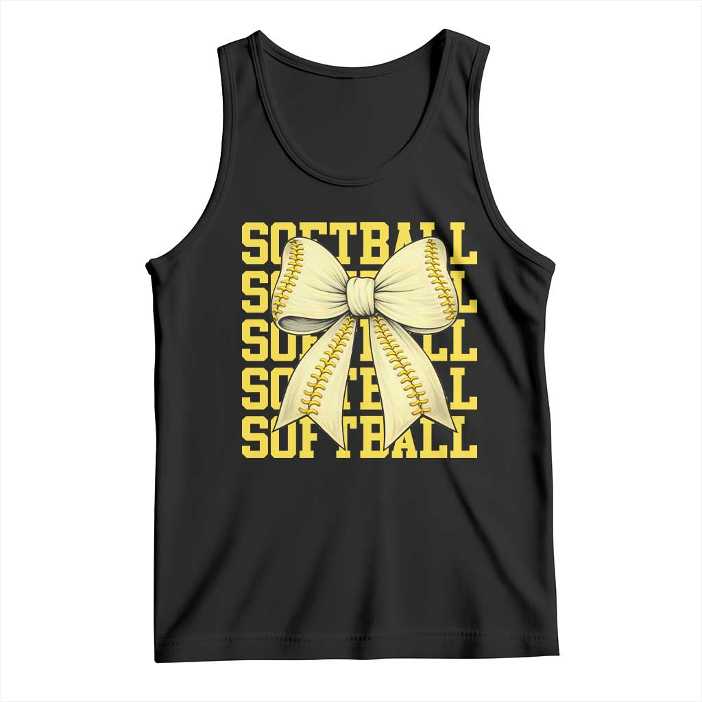 Softball Bow Tank Top Sister Sport Lovers Girls Team TS10 Black Print Your Wear