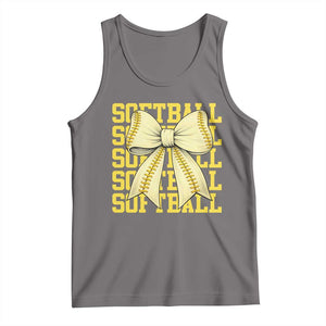 Softball Bow Tank Top Sister Sport Lovers Girls Team TS10 Deep Heather Print Your Wear