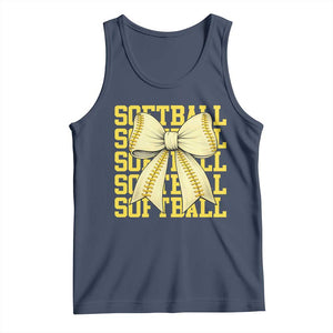 Softball Bow Tank Top Sister Sport Lovers Girls Team TS10 Navy Print Your Wear