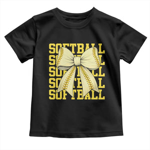 Softball Bow Toddler T Shirt Sister Sport Lovers Girls Team TS10 Black Print Your Wear