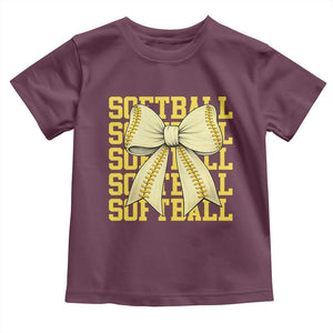 Softball Bow Toddler T Shirt Sister Sport Lovers Girls Team TS10 Maroon Print Your Wear