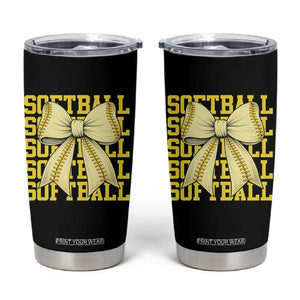 Softball Bow Tumbler Cup Sister Sport Lovers Girls Team TS10 Black Print Your Wear