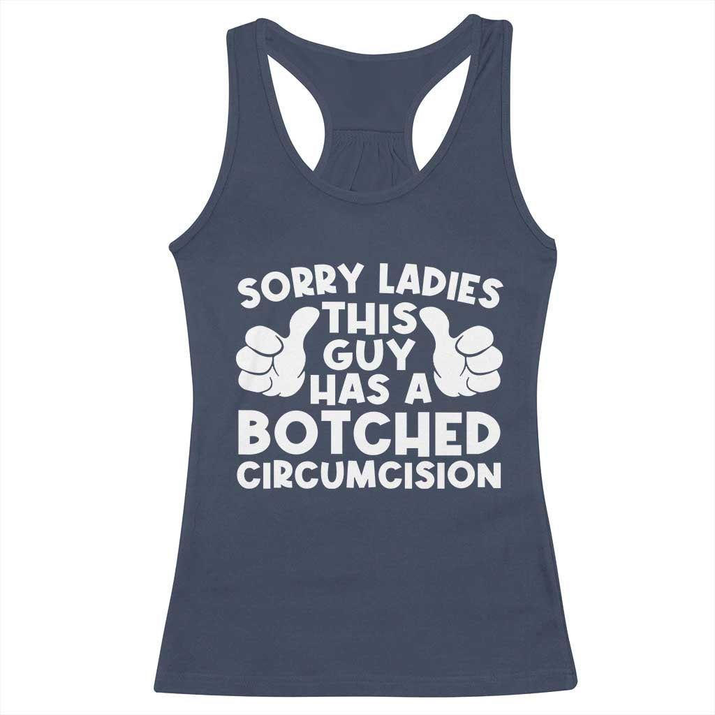 Inappropriate Adult Racerback Tank Top This Guy Botched Funny Cringe Offensive Humor Men TS10 Navy Print Your Wear
