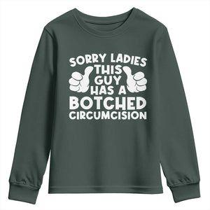 Inappropriate Adult Youth Sweatshirt This Guy Botched Funny Cringe Offensive Humor Men TS10 Dark Forest Green Print Your Wear