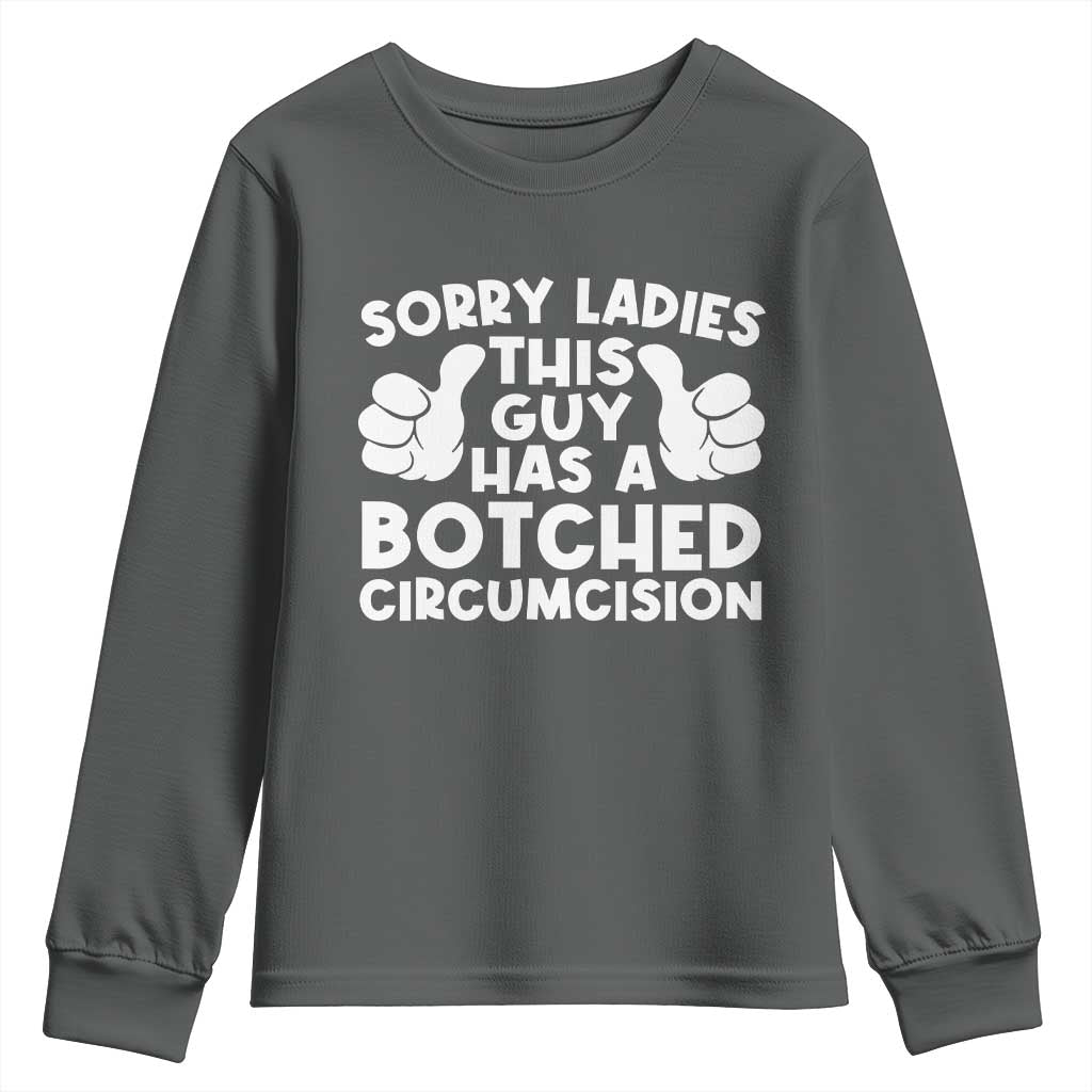 Inappropriate Adult Youth Sweatshirt This Guy Botched Funny Cringe Offensive Humor Men TS10 Dark Heather Print Your Wear