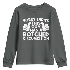 Inappropriate Adult Youth Sweatshirt This Guy Botched Funny Cringe Offensive Humor Men TS10 Dark Heather Print Your Wear