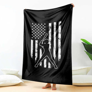 Vintage Patriotic Softball Throw Blanket Girls Baseball Softball Player American Flag TS10 Print Your Wear