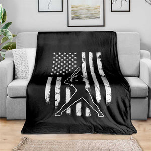 Vintage Patriotic Softball Throw Blanket Girls Baseball Softball Player American Flag TS10 Print Your Wear