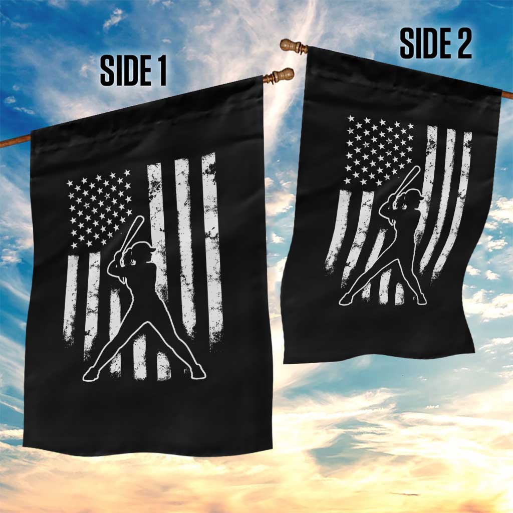 Vintage Patriotic Softball Garden Flag Girls Baseball Softball Player American Flag TS10 Print Your Wear