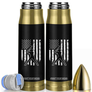 Vintage Patriotic Softball Bullet Tumbler Girls Baseball Softball Player American Flag TS10 Black Print Your Wear
