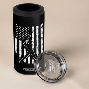 Vintage Patriotic Softball 4 in 1 Can Cooler Tumbler Girls Baseball Softball Player American Flag TS10 Print Your Wear