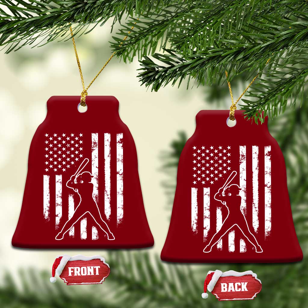 Vintage Patriotic Softball Ceramic Ornament Girls Baseball Softball Player American Flag TS10 Print Your Wear