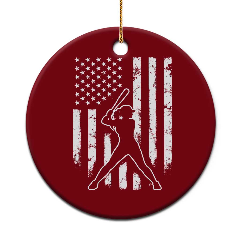 Vintage Patriotic Softball Ceramic Ornament Girls Baseball Softball Player American Flag TS10 1pc Red Print Your Wear