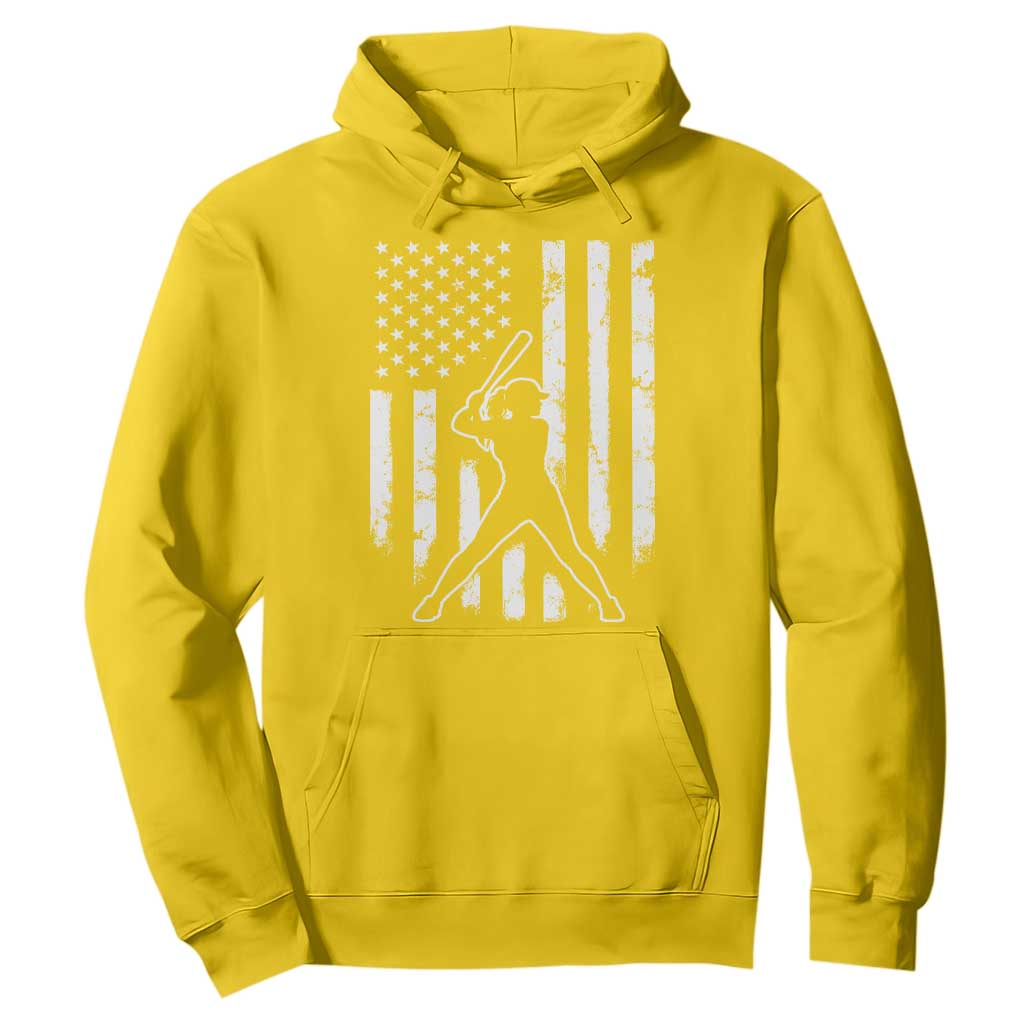Vintage Patriotic Softball Hoodie Girls Baseball Softball Player American Flag TS10 Daisy Print Your Wear