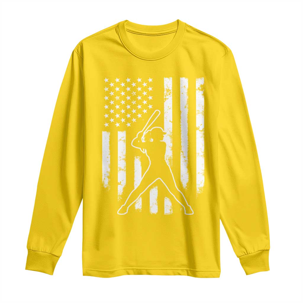 Vintage Patriotic Softball Long Sleeve Shirt Girls Baseball Softball Player American Flag TS10 Daisy Print Your Wear