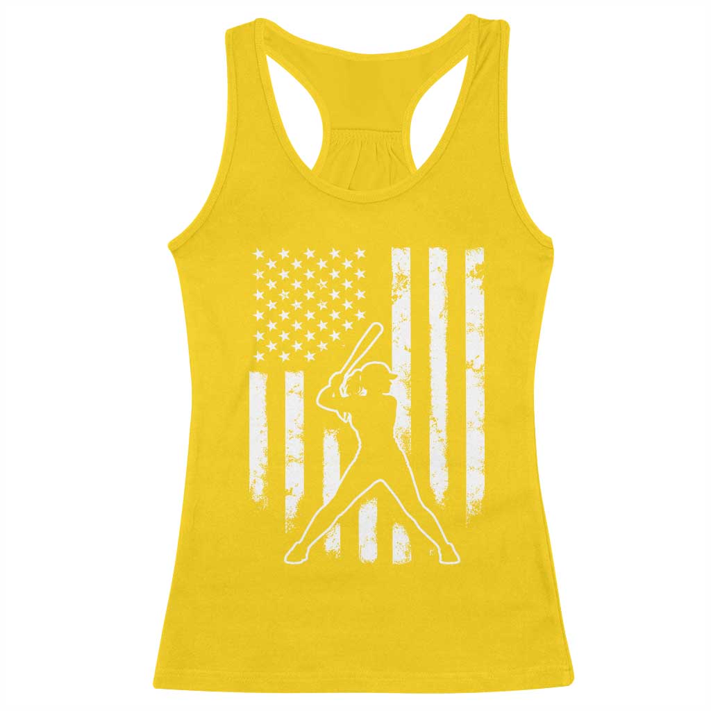 Vintage Patriotic Softball Racerback Tank Top Girls Baseball Softball Player American Flag TS10 Daisy Print Your Wear