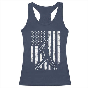 Vintage Patriotic Softball Racerback Tank Top Girls Baseball Softball Player American Flag TS10 Navy Print Your Wear