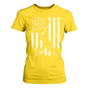 Vintage Patriotic Softball T Shirt For Women Girls Baseball Softball Player American Flag TS10 Daisy Print Your Wear