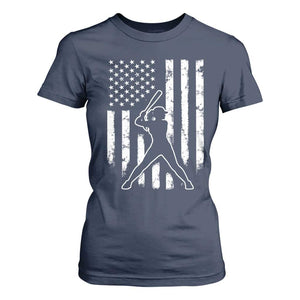 Vintage Patriotic Softball T Shirt For Women Girls Baseball Softball Player American Flag TS10 Navy Print Your Wear