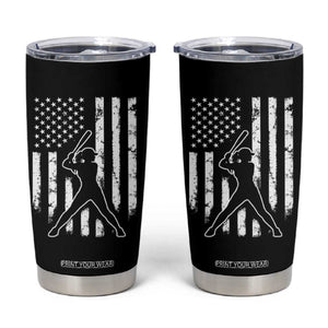 Vintage Patriotic Softball Tumbler Cup Girls Baseball Softball Player American Flag TS10 Black Print Your Wear