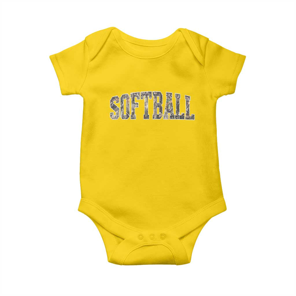 Camo Softball Baby Onesie Vintage Camouflage Softball Varsity Game Day TS10 Daisy Print Your Wear