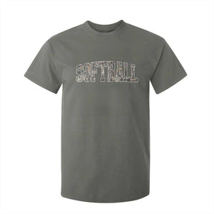 Camo Softball T Shirt For Kid Vintage Camouflage Softball Varsity Game Day TS10 Military Green Print Your Wear