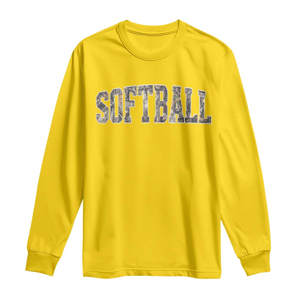 Camo Softball Long Sleeve Shirt Vintage Camouflage Softball Varsity Game Day TS10 Daisy Print Your Wear