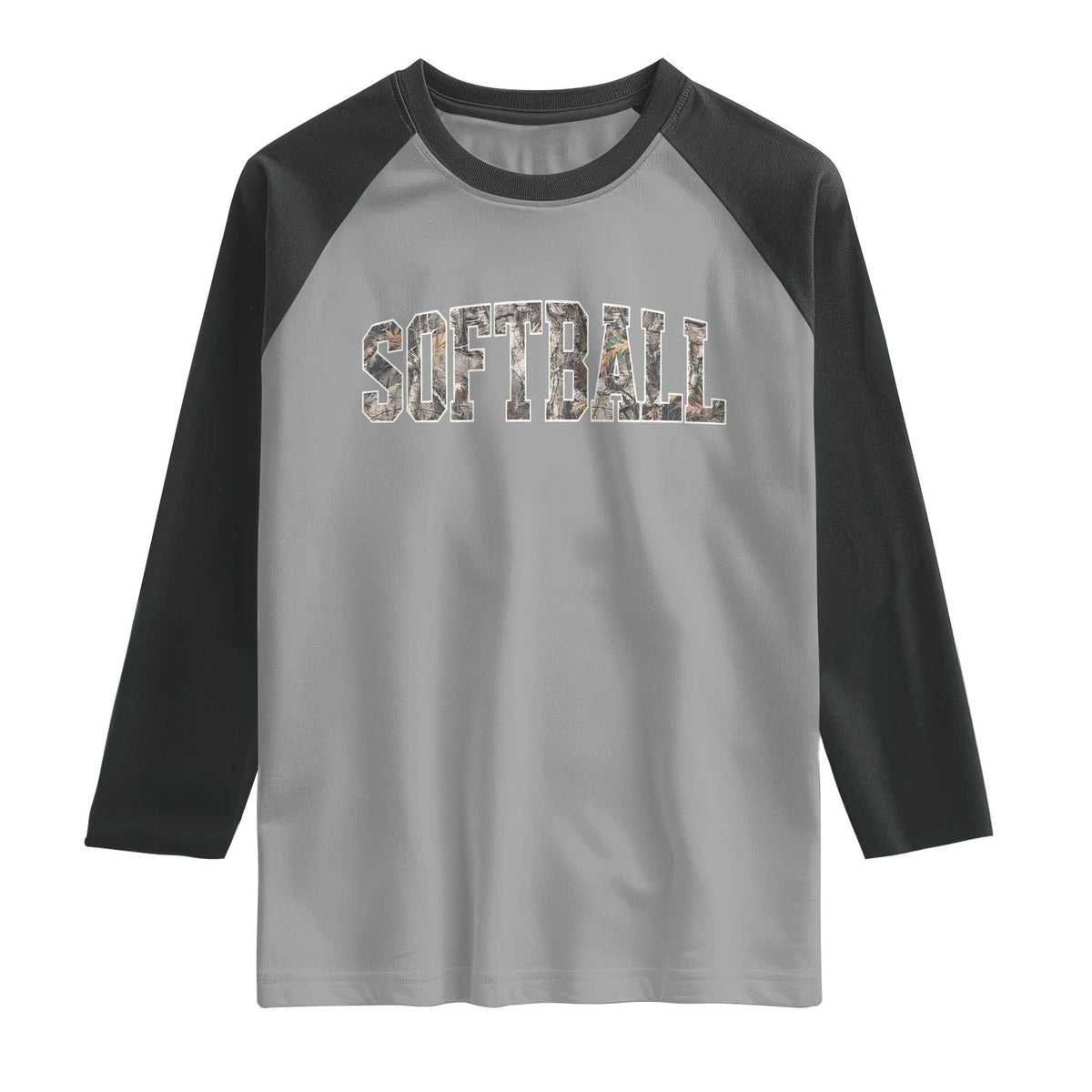 Camo Softball Raglan Shirt Vintage Camouflage Softball Varsity Game Day TS10 Sport Gray Black Print Your Wear